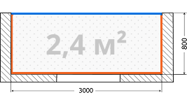 Прямая лоджия 3 метра